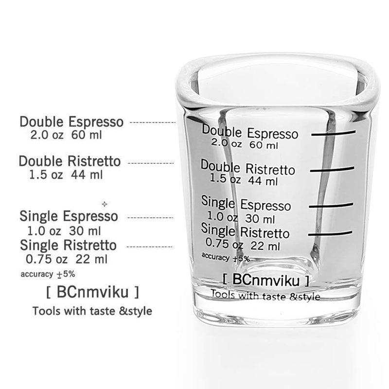 BCnmviku Espresso Shot Glass Liquid Heavy Sturdy Glass Shot Glasses Measuring cup Wine Glass 6 Pack 2oz/60ml By BCnmviku (Sturdy 6Pack) - Image 2